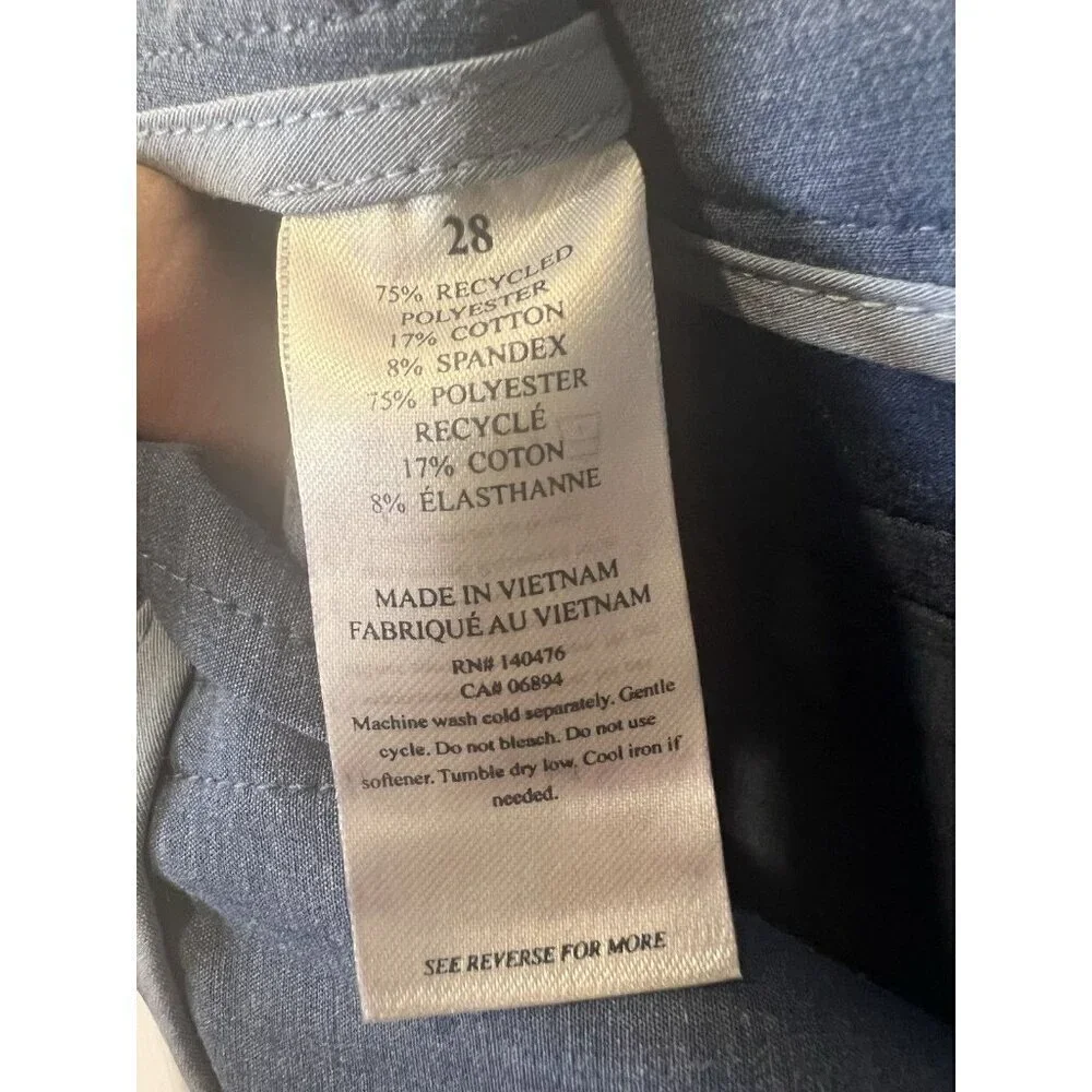 Faherty Men's All Day Shorts Belt Loop Size 28 Inseam 9” Chino Drawstring Navy